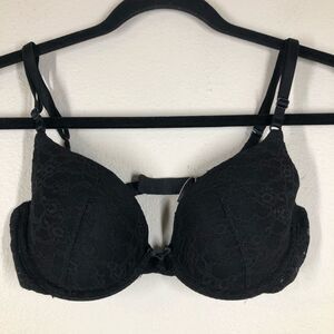 Victoria’s Secret Demi Bra Black Lace Lightly Padded Size 34C